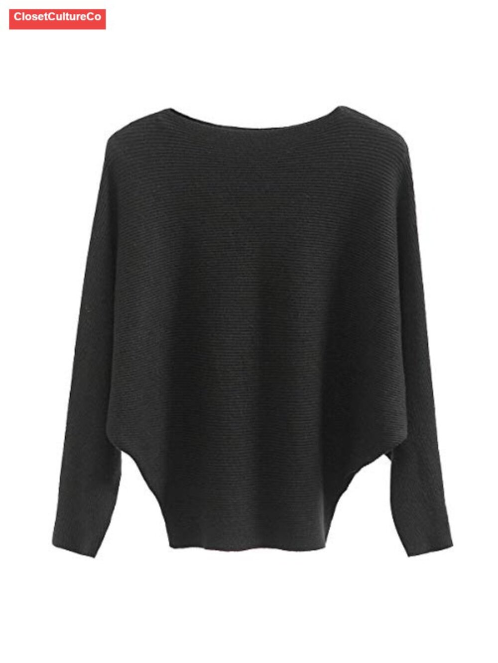 GABERLY Women's Oversized Boat Neck Batwing Sleeve Knit Pullover Sweater